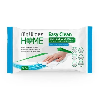 image of Mr. Wipes Easy Clean Wet  Wipes Ocean Breeze 40 Pcs