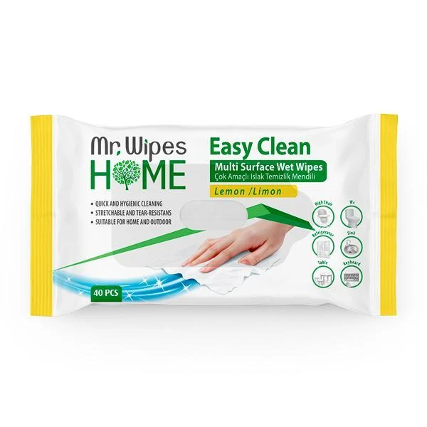 image of Mr. Wipes Easy Clean Wet  Wipes Lemon Breeze 40 Pcs